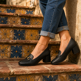 Scarpin Mocassim Modare Salto Bloco Baixo Confortável para Trabalho e Dia a Dia