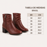Bota Bottero Calce Fácil em Couro Legítimo com Zíper — Conforto e Estilo para o Dia a Dia