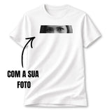 Camiseta Personalizada Foto do Olhar + Letra do nome - Branca