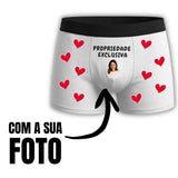 Cueca personalizada Propriedade Exclusiva - Com a Sua foto - Branca