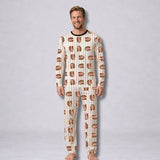 Kit Casal Pijama Longo Listrado Personalizado com fotos - Envie a sua foto