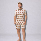 Pijama Curto Listrado Masculino Personalizado com fotos - Envie a sua foto