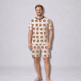 Kit Casal Pijama Curto Listrado Personalizado com fotos - Envie a sua foto