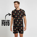 Pijama Curto Masculino Personalizado com fotos