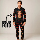 Pijama Masculino Personalizado com Rosto Grande - Personalize com Sua Foto Favorita