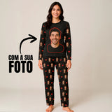 Pijama Feminino Personalizado com Rosto Grande - Personalize com Sua Foto Favorita