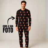 Pijama Personalizado Masculino Com sua Foto