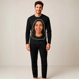 Kit Casal Pijama Longo Careta Personalizado com Fotos