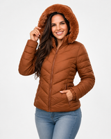 Jaqueta puffer bobojaco forrado capuz removível (ultimas unidades)