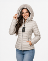Jaqueta puffer bobojaco forrado capuz removível (ultimas unidades)
