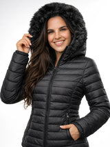 Jaqueta puffer bobojaco forrado capuz removível (ultimas unidades)