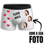 Cueca personalizada Tudo Meu - Com a Sua foto - Branca