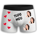 Cueca personalizada Tudo Meu - Com a Sua foto - Branca