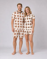Kit Casal Pijama Curto Listrado Personalizado com fotos - Envie a sua foto