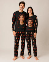 Kit Casal Pijama Longo Careta Personalizado com Fotos